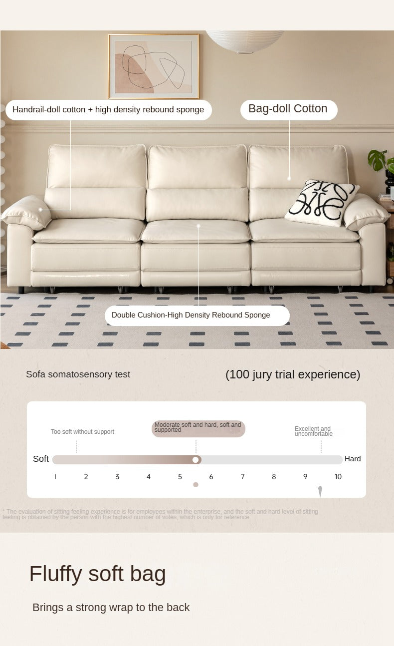 Ecological Cloud Leather Electric High Back Sofa Bed.