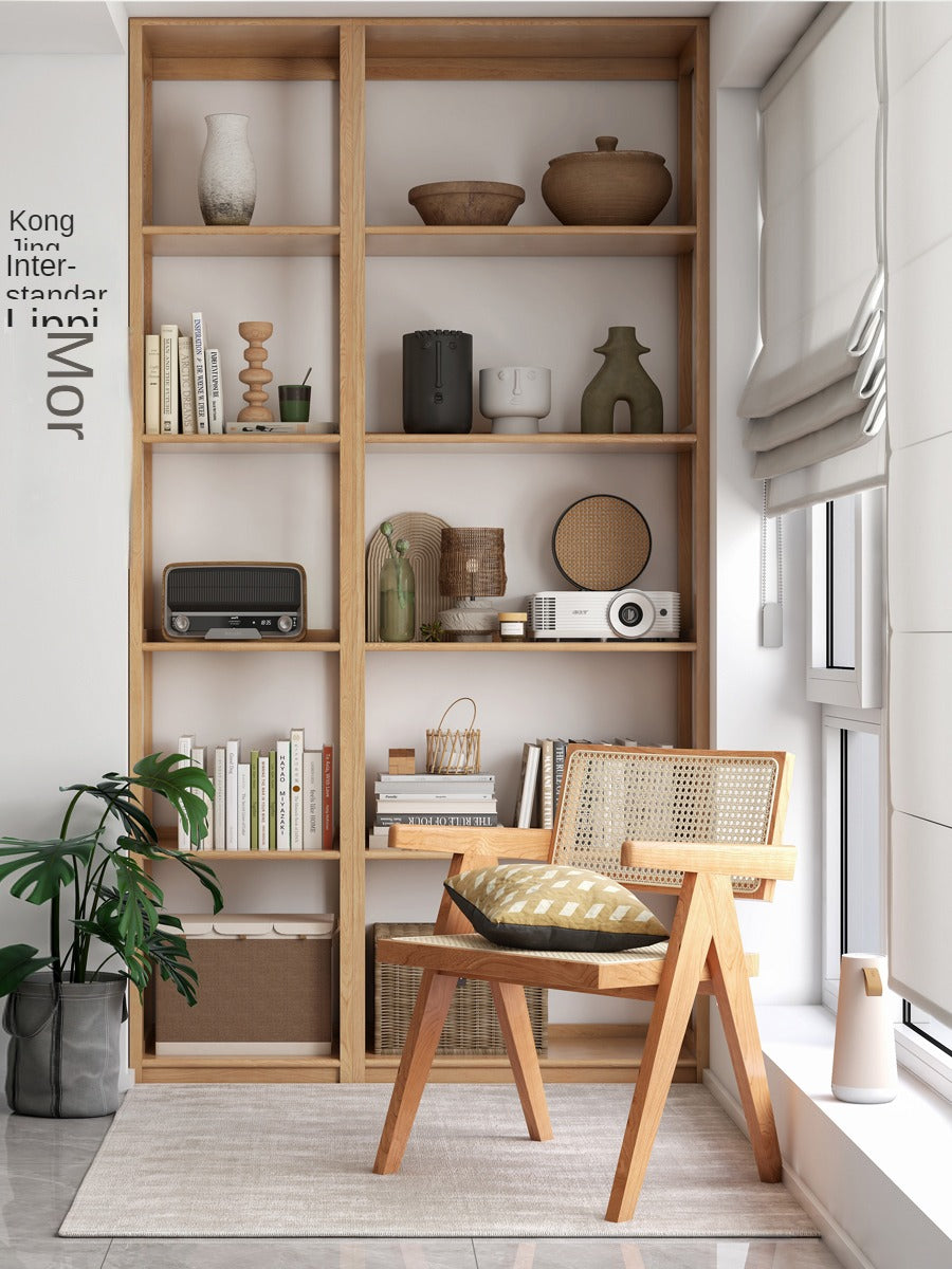 Oak Solid Wood Multi-Layer Bookshelf