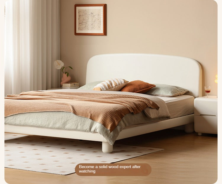 Poplar Solid Wood French Cream Style Bed