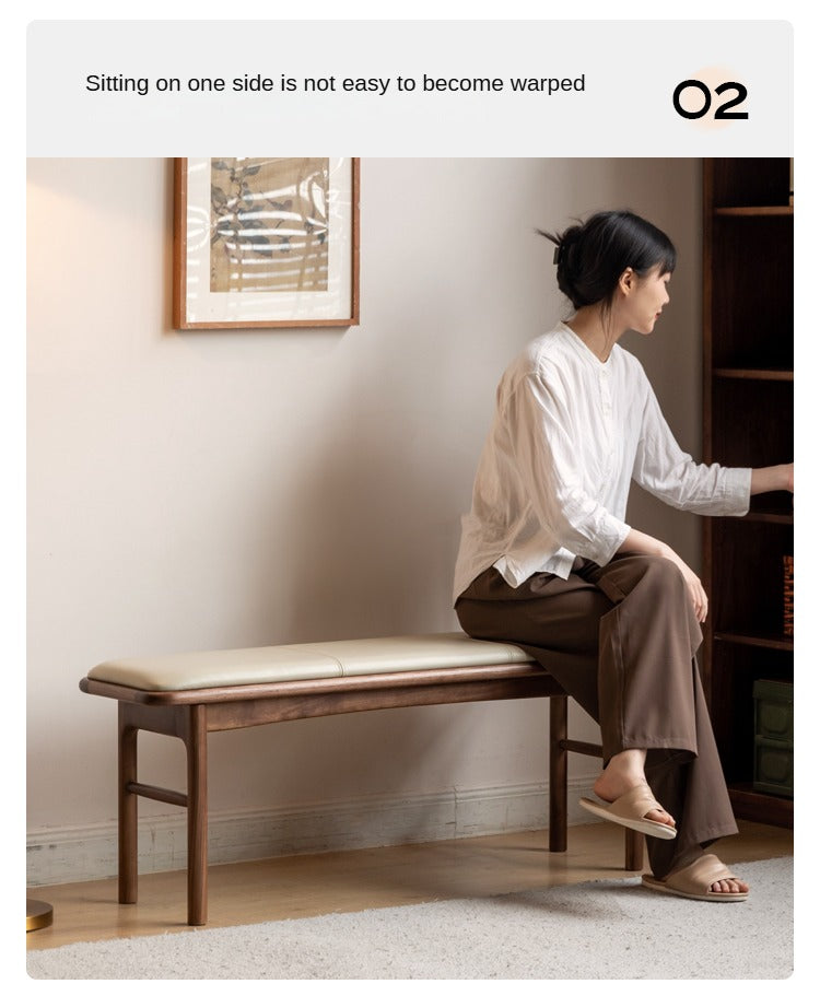 Black Walnut, Oak Solid Wood bench, Tea Stool