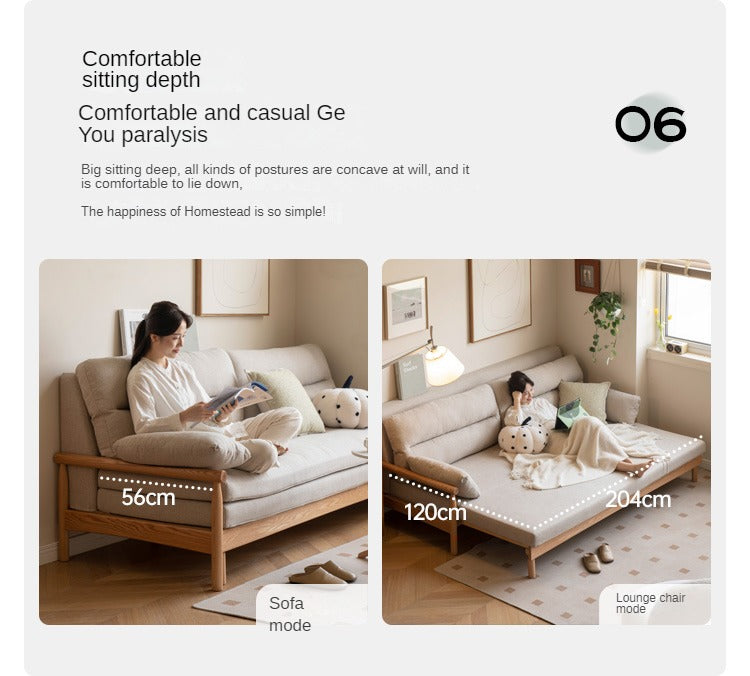 Oak Solid Wood Bed Sleepers Sofa