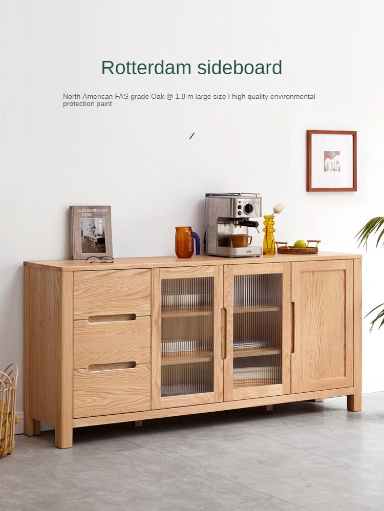 Oak Solid Wood Sideboard Storage Cabinet