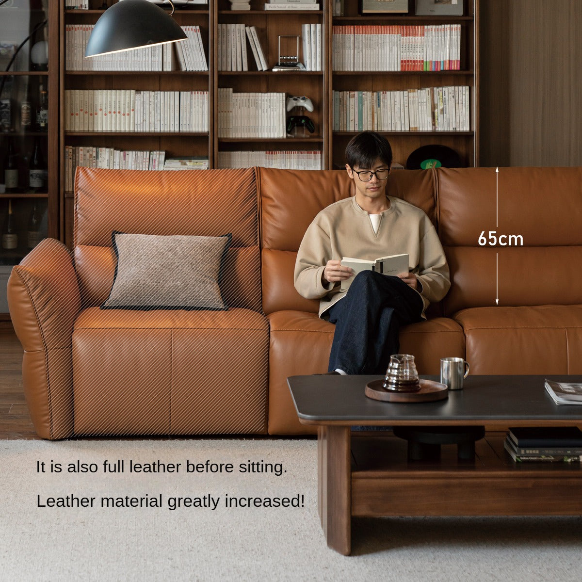 Leather Electric Luxury High Backrest Sofa,