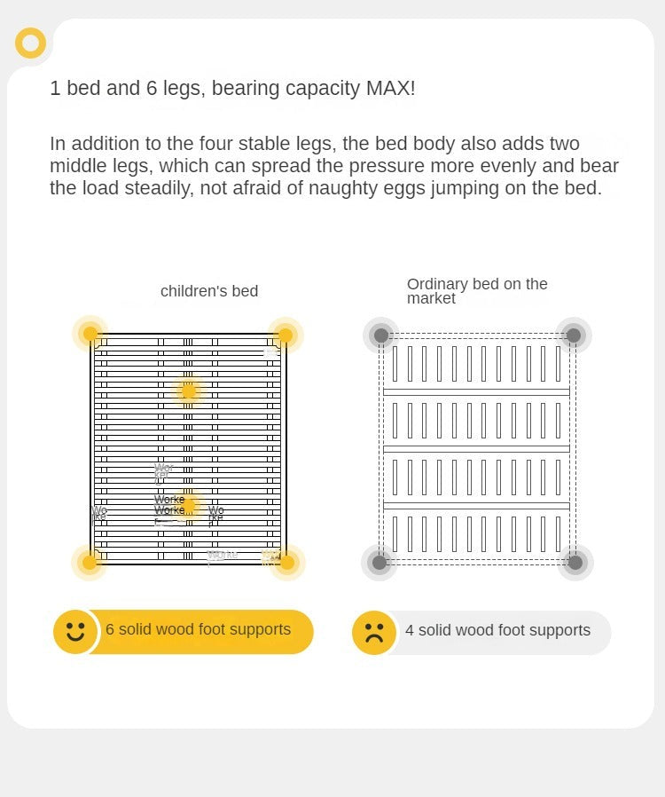 Oak solid wood children's bed<