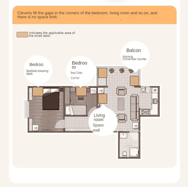 Poplar, Solid Rubberwood Rock Board Desk Bookshelf Integrated White Cream