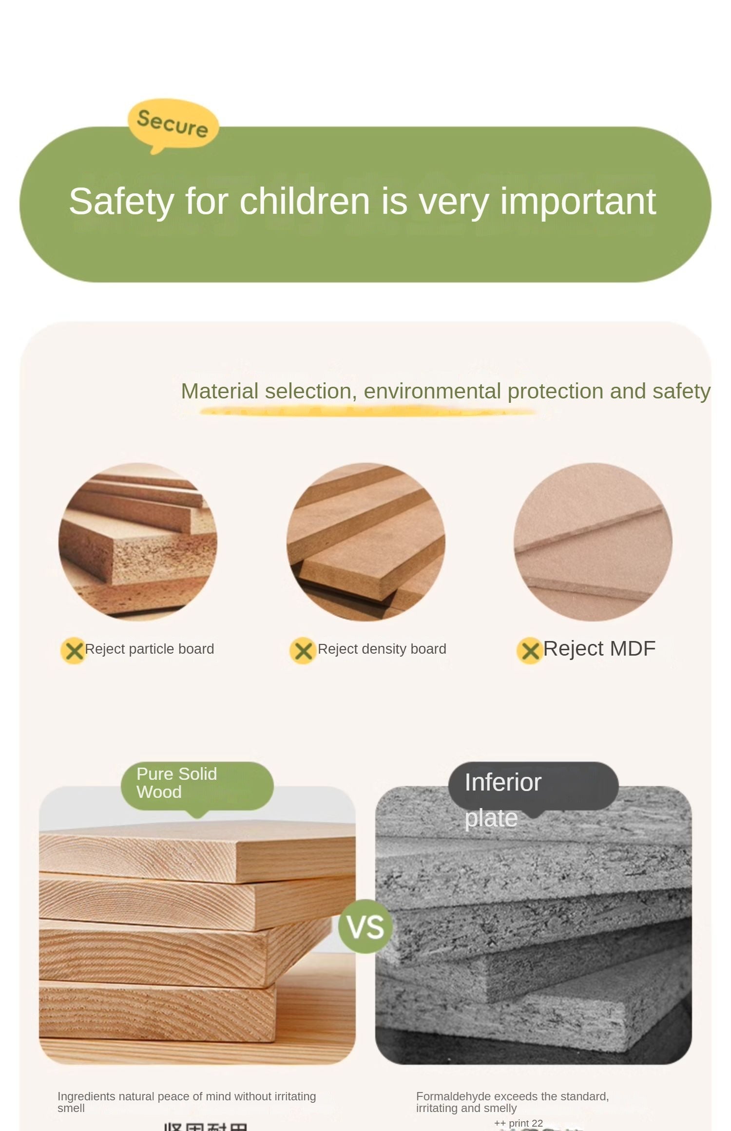 Beech Solid Wood Children's, Montessori Floor Bed<