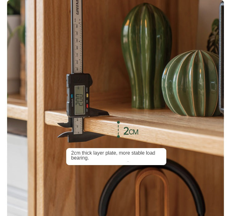 Oak, Solid Rubberwood Modern Bookcase Storage