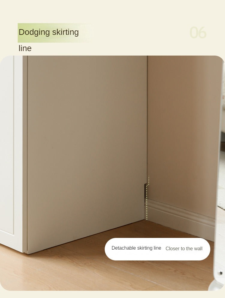 Pine Solid Wood Wardrobe French Cream Style.