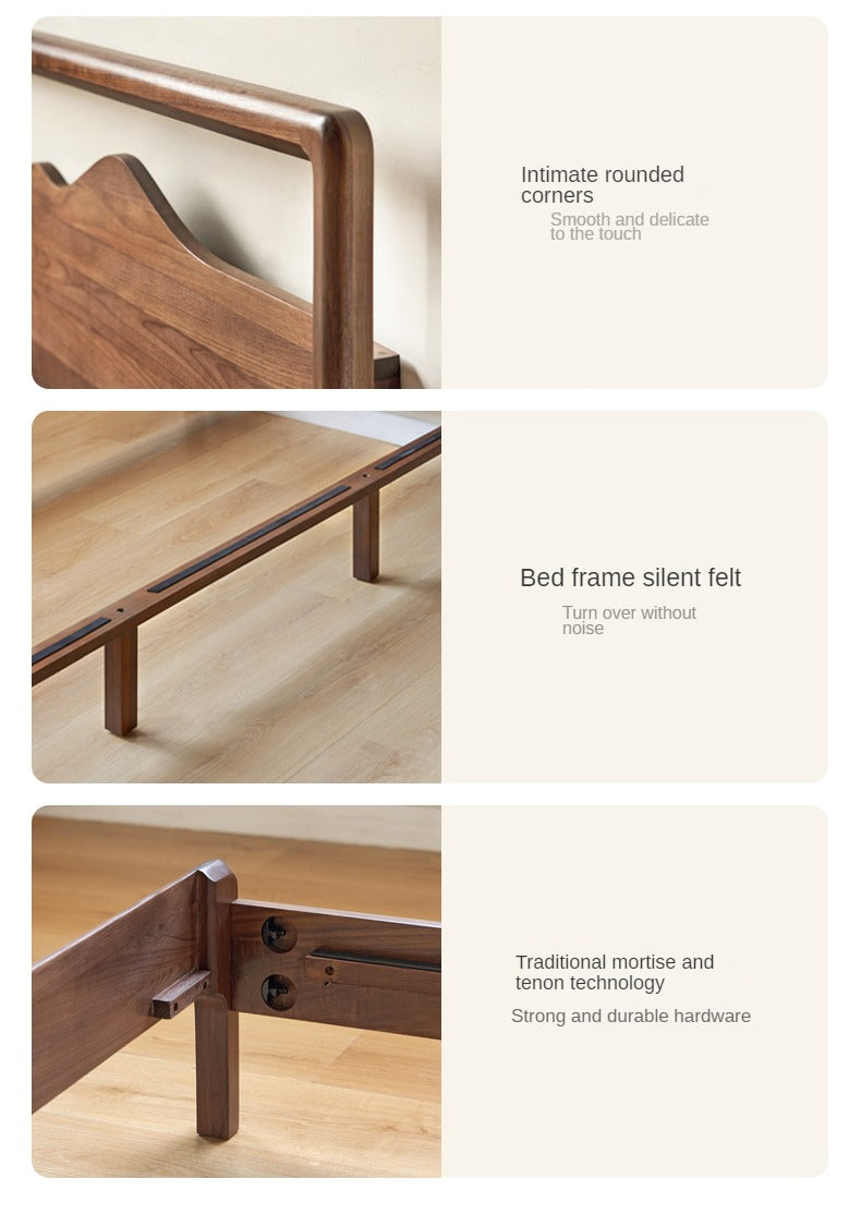 Black Walnut, Ash Solid Wood Bed