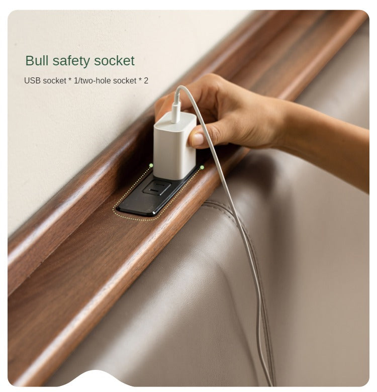 Black Walnut Solid Wood Top Layer Cowhide