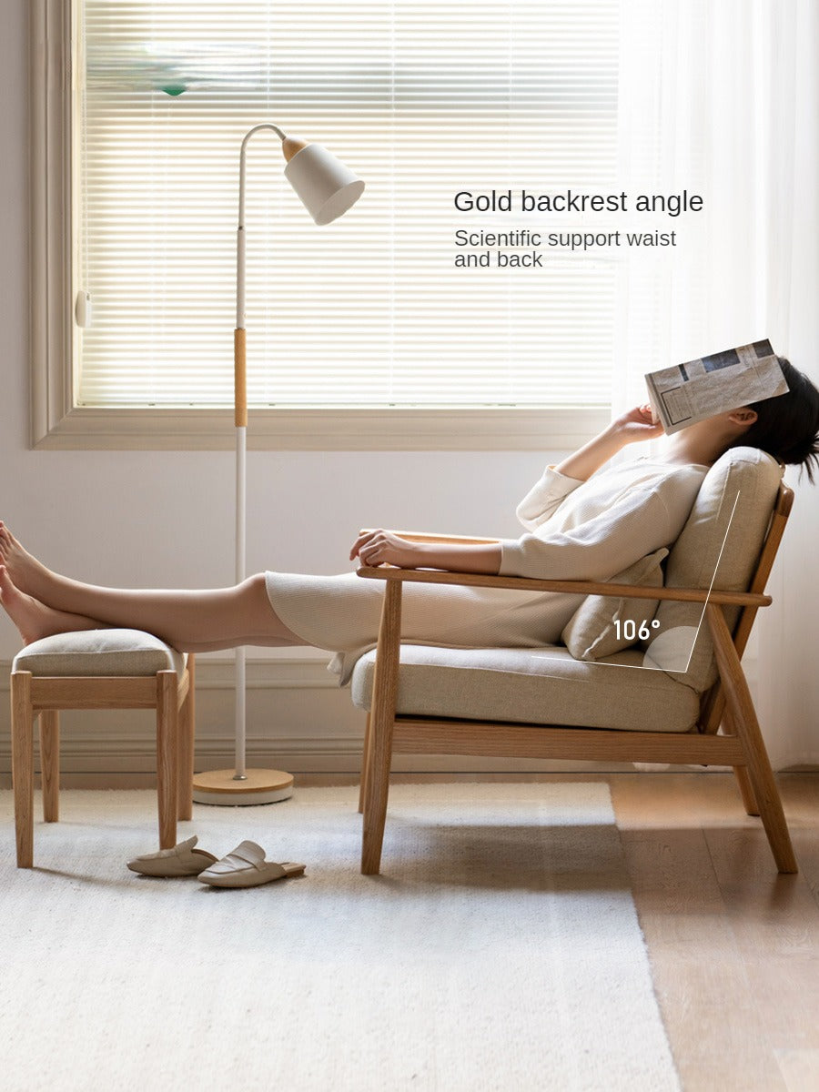 Oak Solid Wood Fabric or Leather Armchair