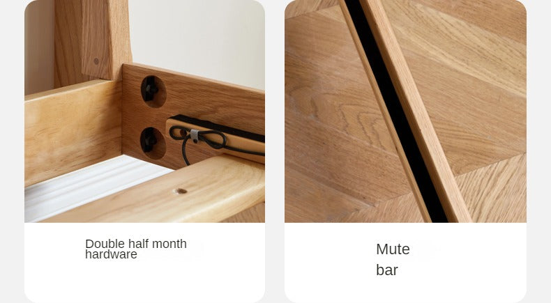 Oak Solid Wood Suspension Luminous Bed