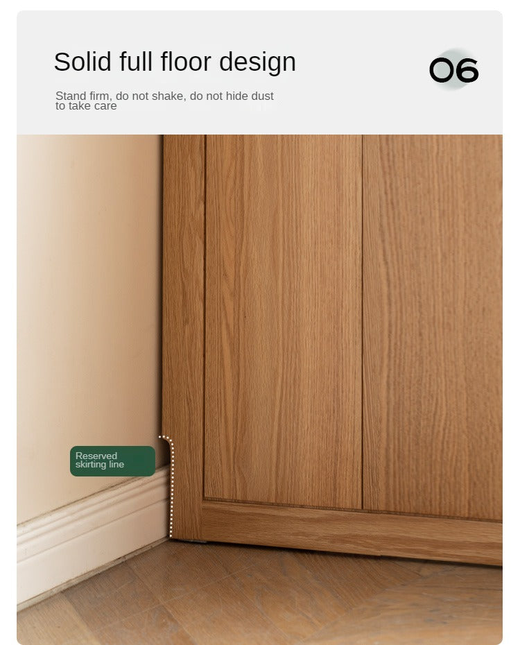 Rubberwood, Oak Solid Wood Bookcase, Floor-Standing Storage Cabinet