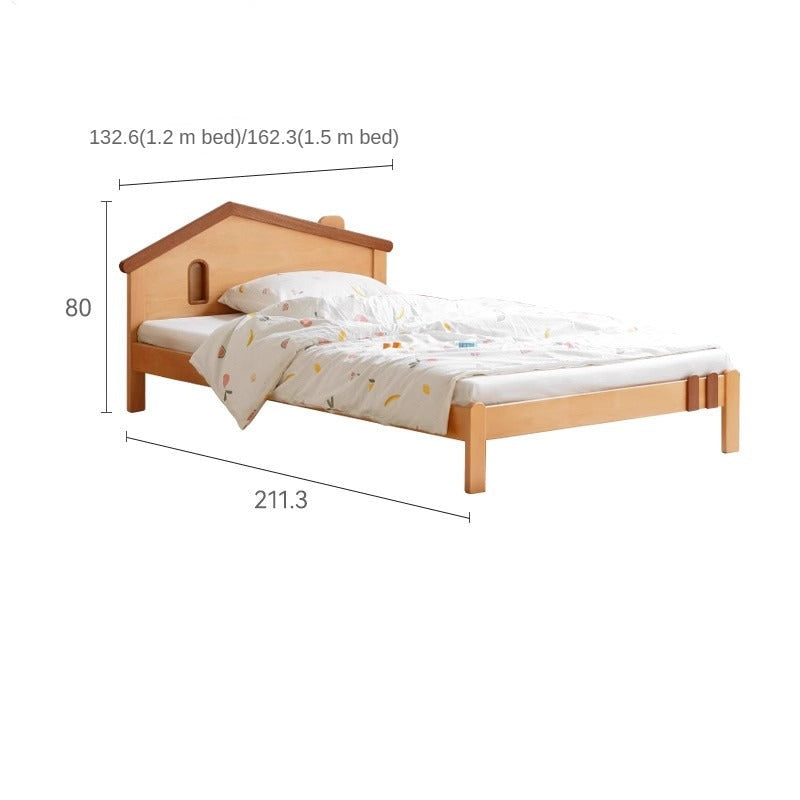 Beech, Poplar, Little House Kids Bed with 15min Delay Turning Off the Lights<