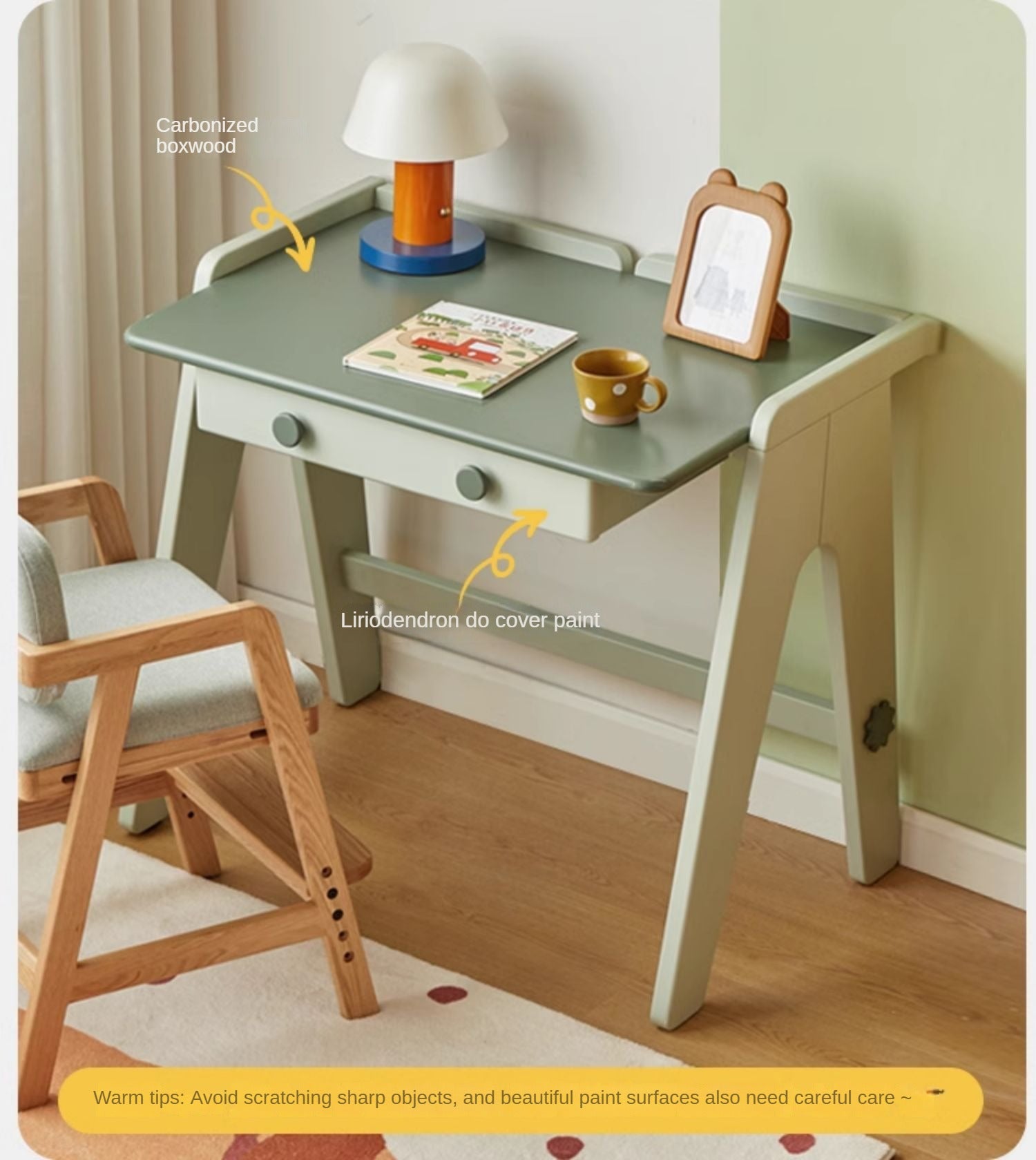 Beech Solid Wood Pure Children's Desk