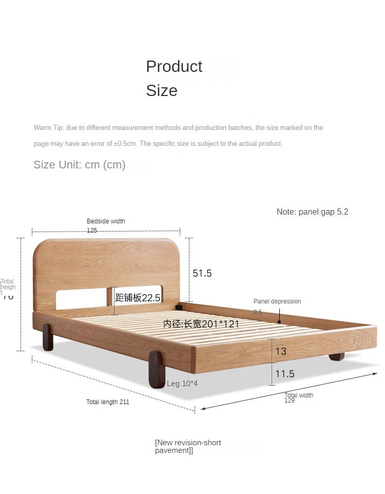 Oak solid wood children's bed"