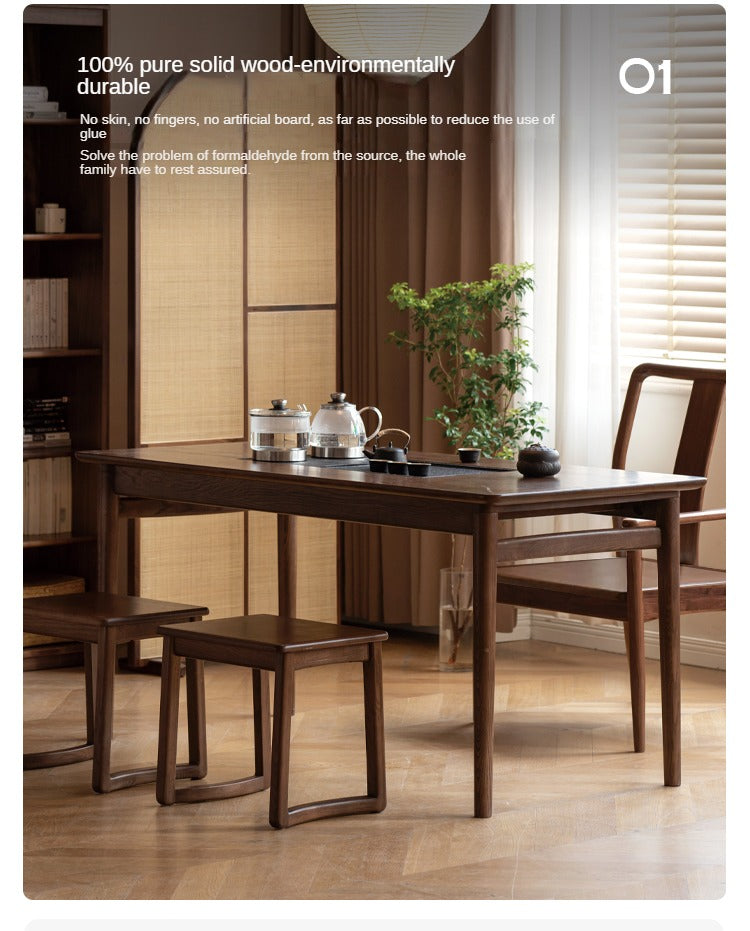 Ash Solid Wood Tea Table Tea Tray Integrated