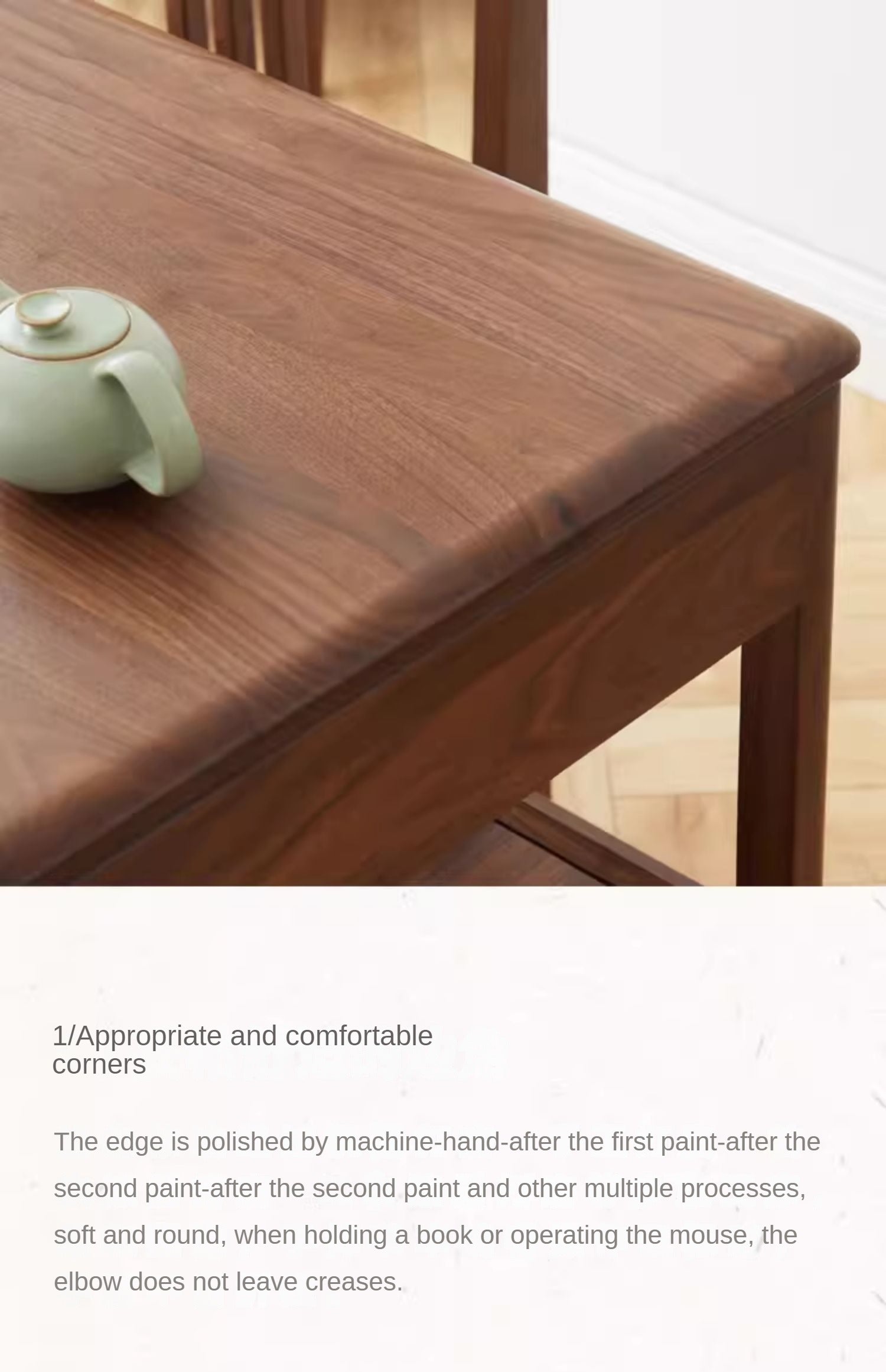 Black Walnut Solid Wood Modern Study Desk