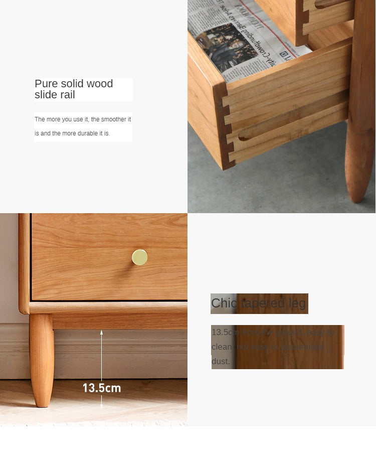 Cherry Solid Wood Bookcase Nordic Modern Cabinet Office Bookshelf