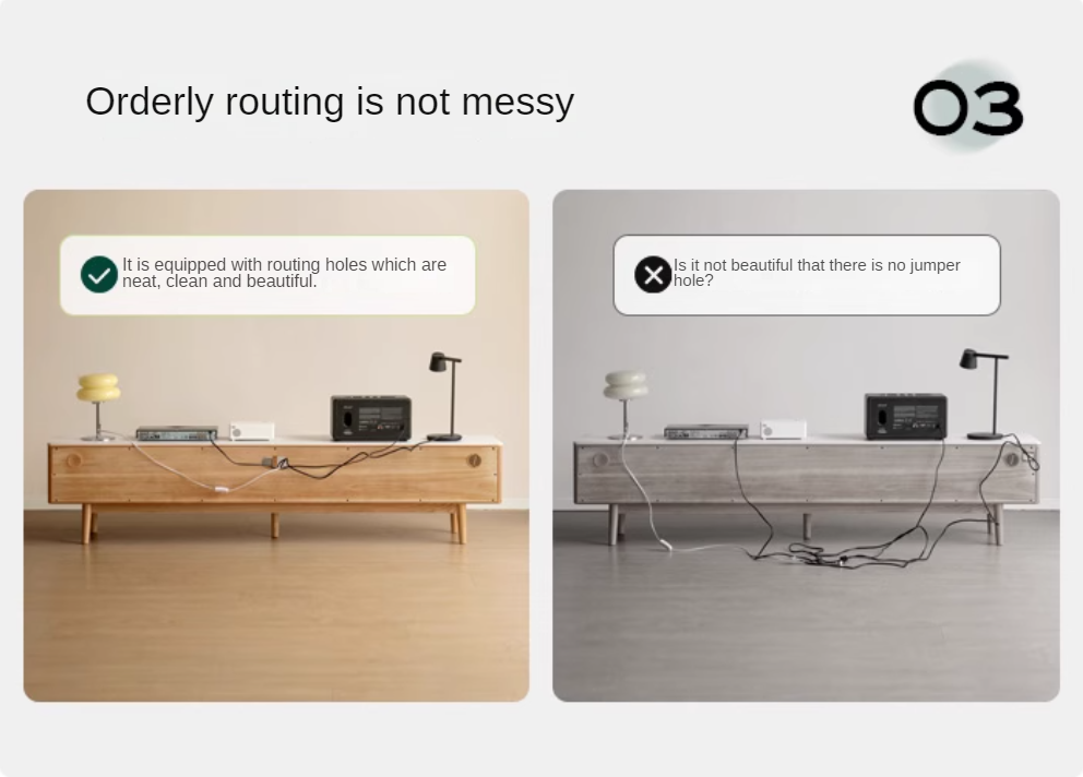 Oak, Poplar, Beech Solid Wood Sliding Door TV Stand With Rock Slab Surface.