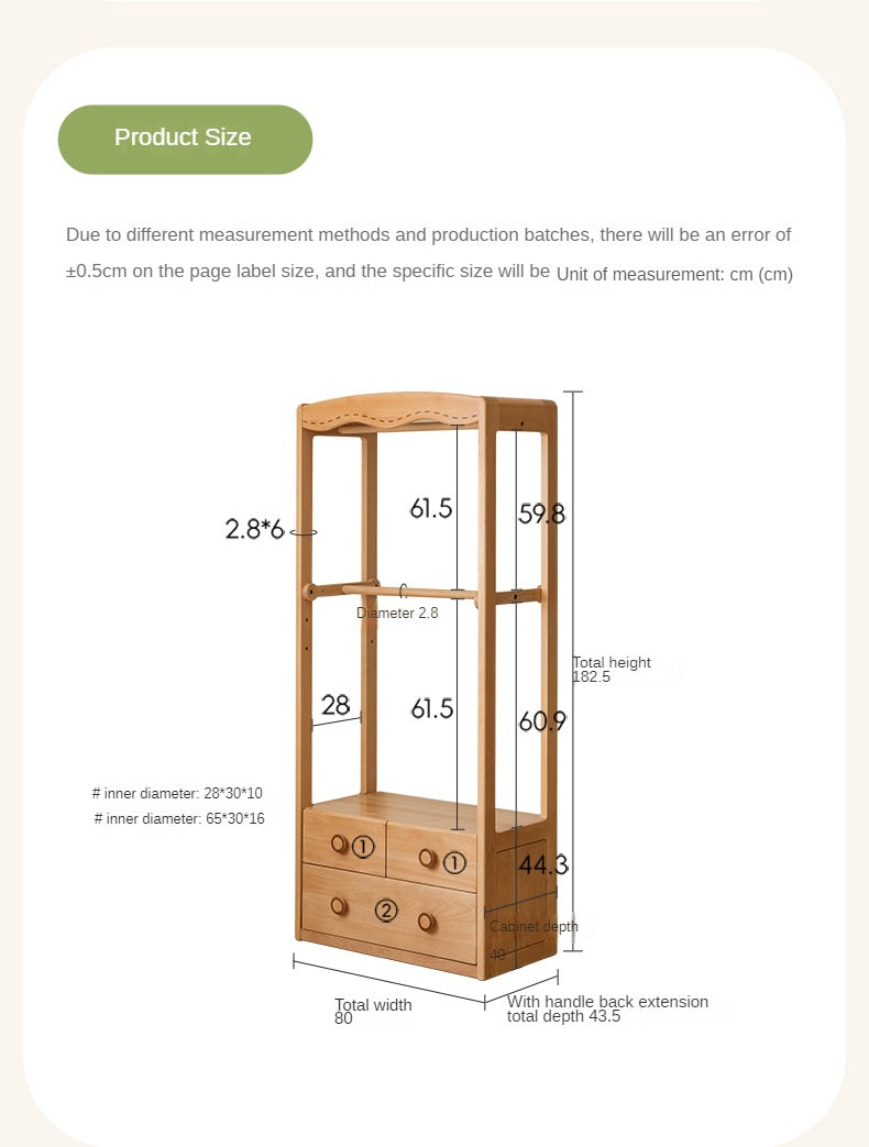 Beech Solid Wood Children's Wardrobe Hanger