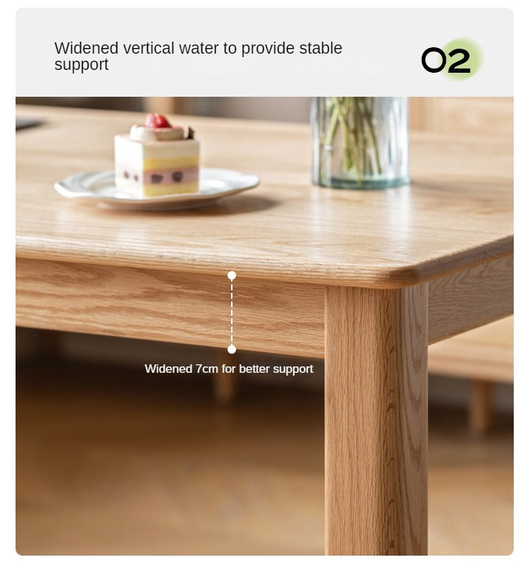 Oak, Ash Solid Wood Modern Dining Table