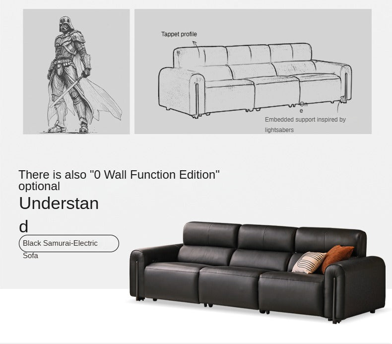 Genuine leather Sofa Bed Italian Light Luxury.