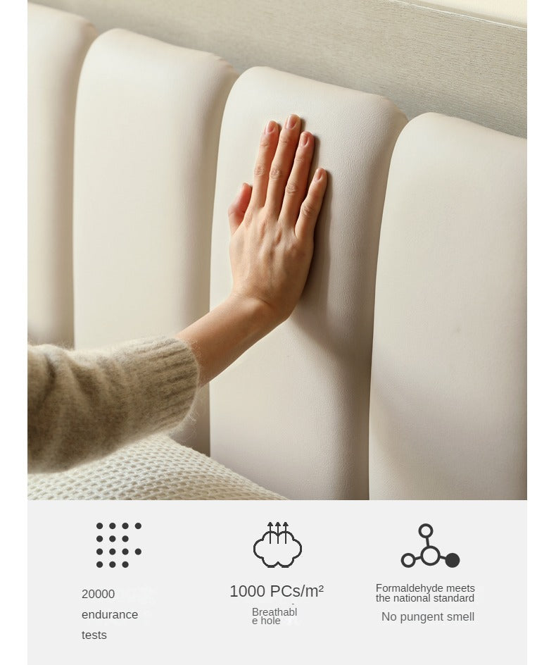 Oak, Poplar Solid Wood Piano Key Bed, Technology Cloth