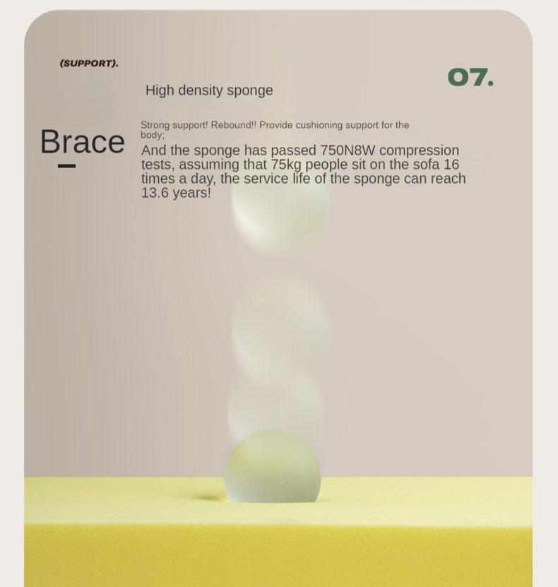 Oak, Beech Solid Wood Modern Simple Fabric Straight Sofa