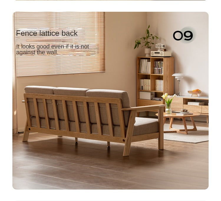 Ash Solid Wood Modern Sofa.