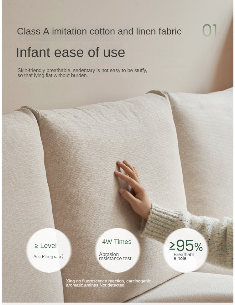 Oak Solid Wood Fabric Sofa.