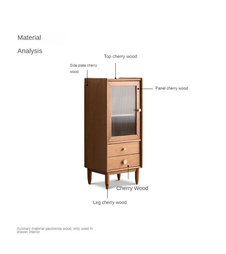 Cherry Solid Wood Japanese Retro Side Cabinet