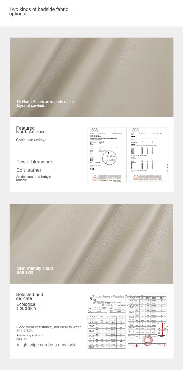 North American Black Walnut, Ash Solid Wood Leather Soft Bed