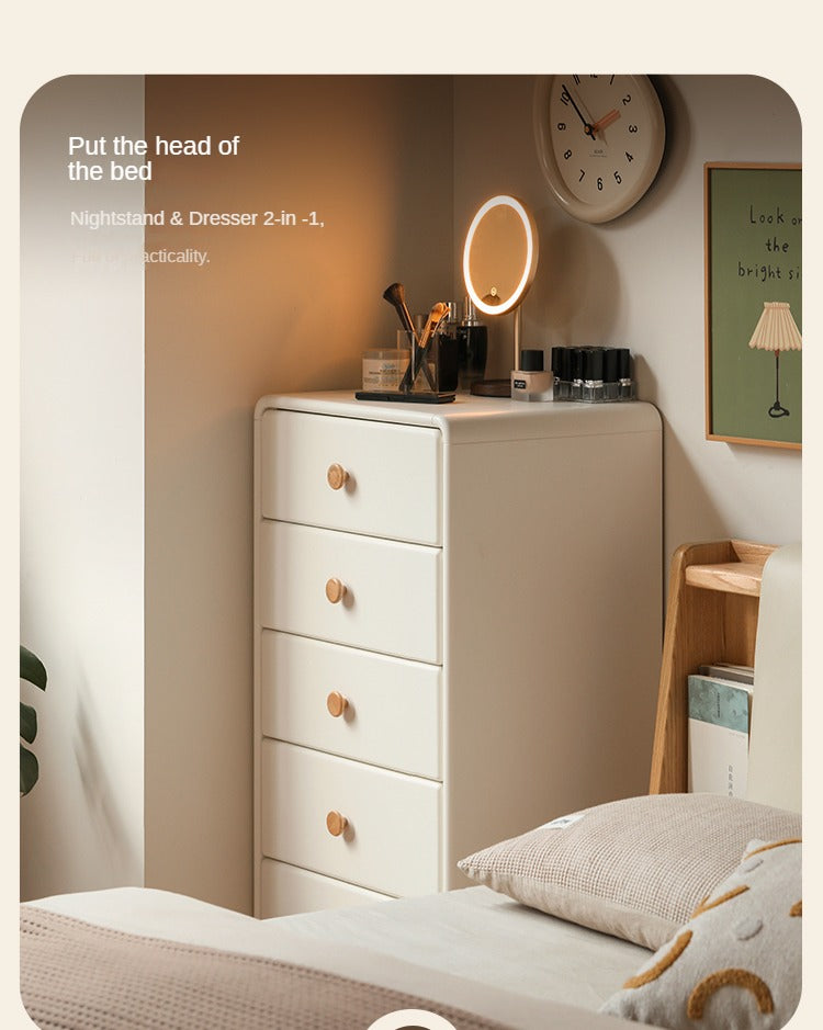 Solid Rubberwood Cream Style Chest of Drawers