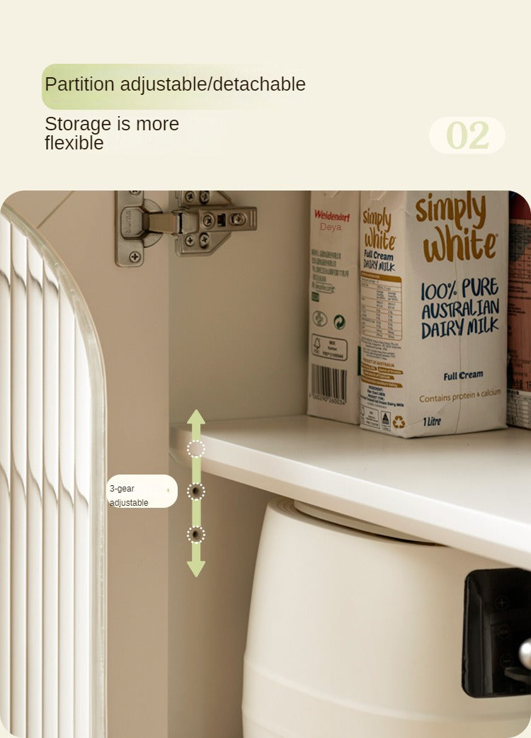 Solid Rubberwood Sideboard, Buffet Cabinet