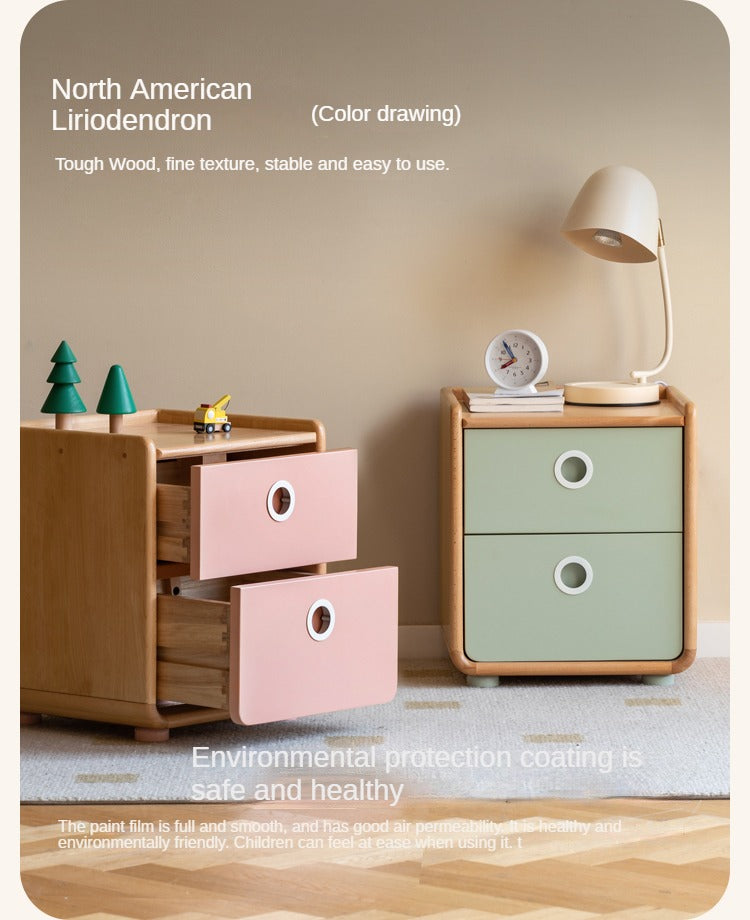Beech Solid Wood Kids Nightstand