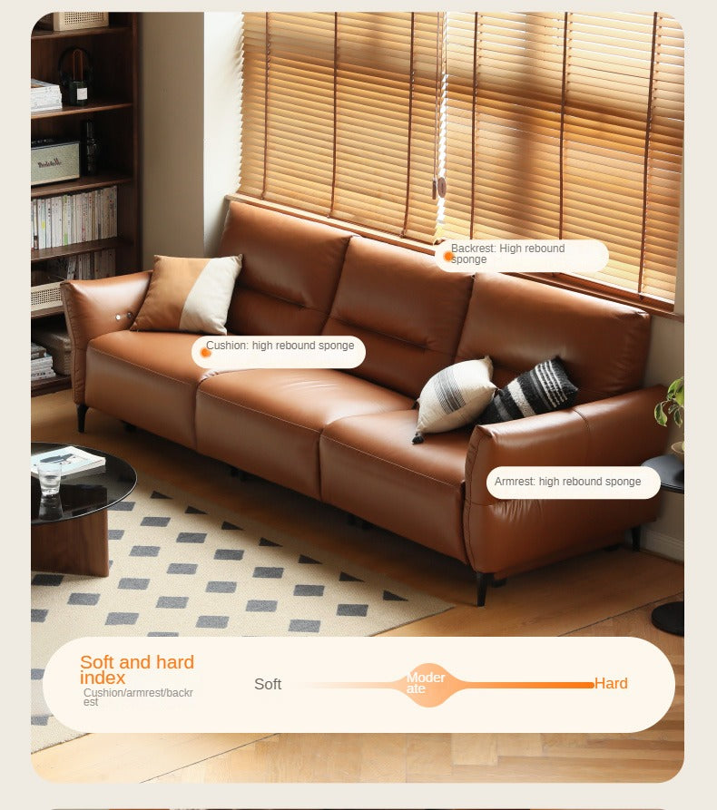 Leather Sofa, Head Layer, Cowhide Electric Sofa.
