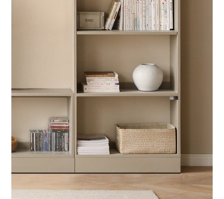 Oak Solid Wood Bookcase Full Wall Bookshelf Light Luxury Display Cabinet.