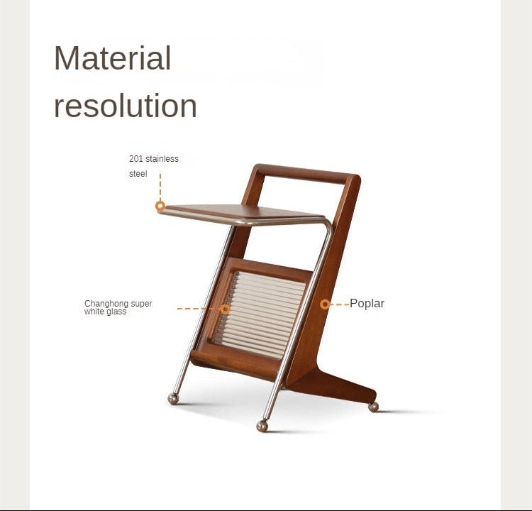 Poplar, Oak Solid Wood American Retro Corner Side Table