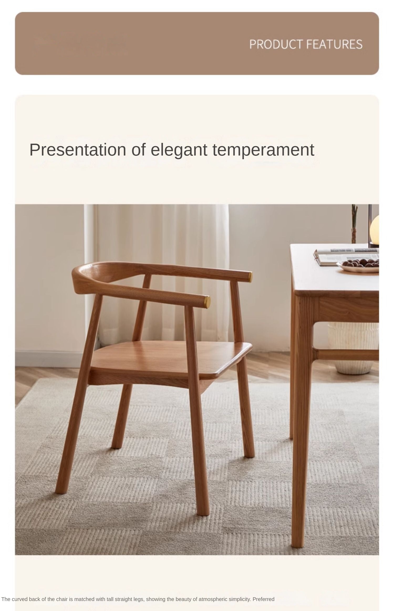 Ash Solid Wood Dining Soft Chair