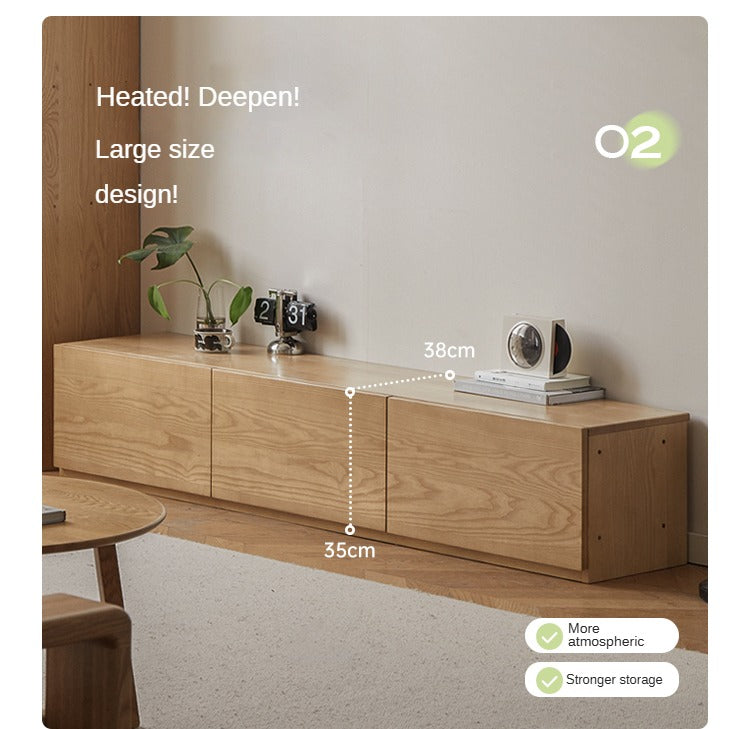 Ash Solid Wood TV Cabinet Modern Simple Floor Cabinet.