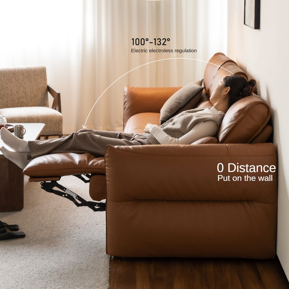 Leather Electric Luxury High Backrest Sofa,