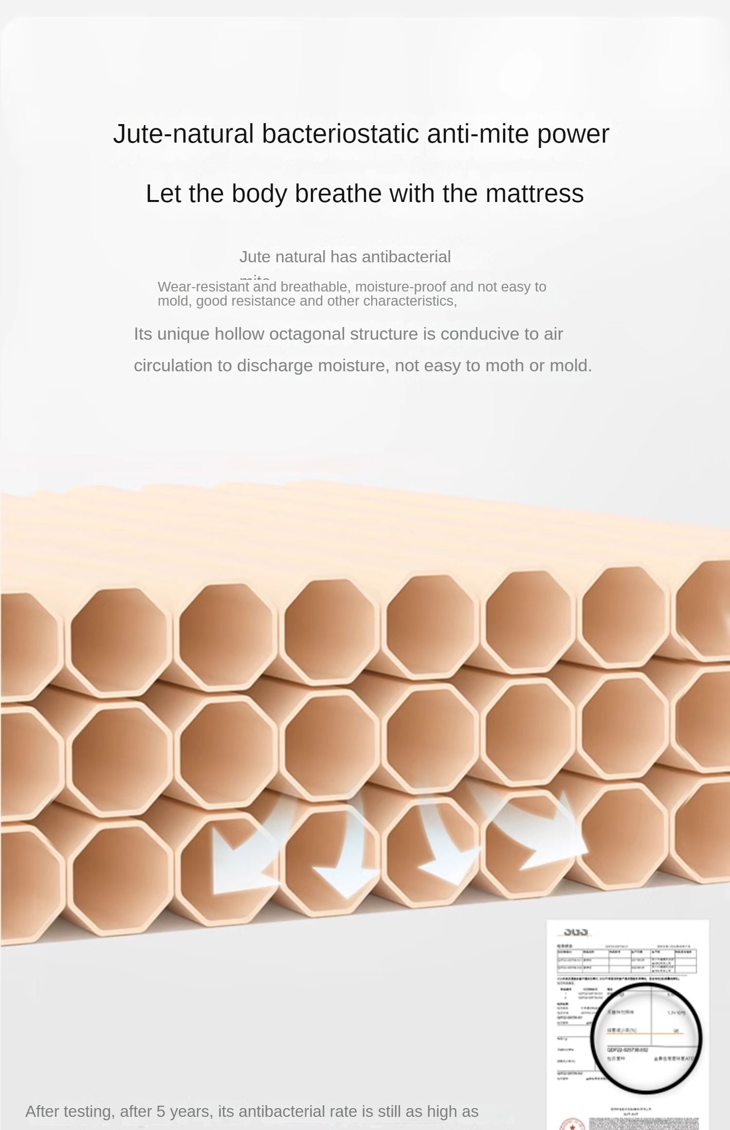 Eco-Friendly Children's Mattress Zero-Glue Firm Mattress with Natural Jute, Coconut Fiber, and Spring Support 15cm, 8 cm
