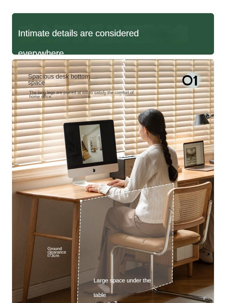 Oak, Solid Rubberwood Double Office Desk