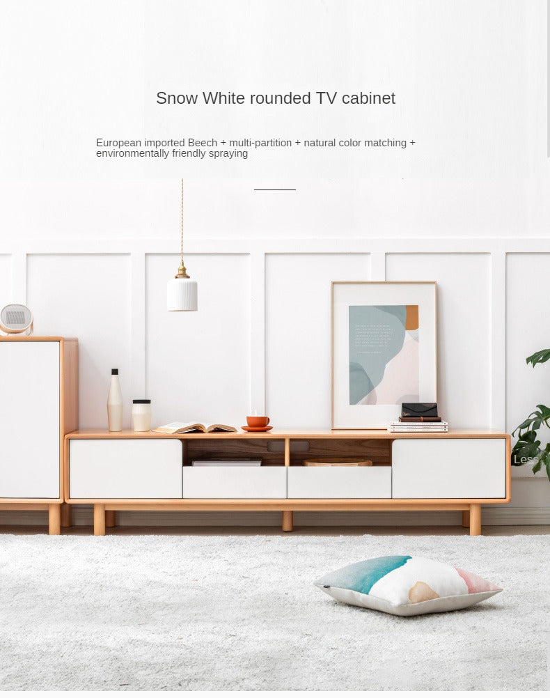 Oak Solid Wood TV Cabinet with Storage.