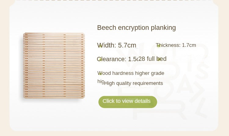 Poplar, Rubberwood Solid Wood Bed Modern Simple Cream Style