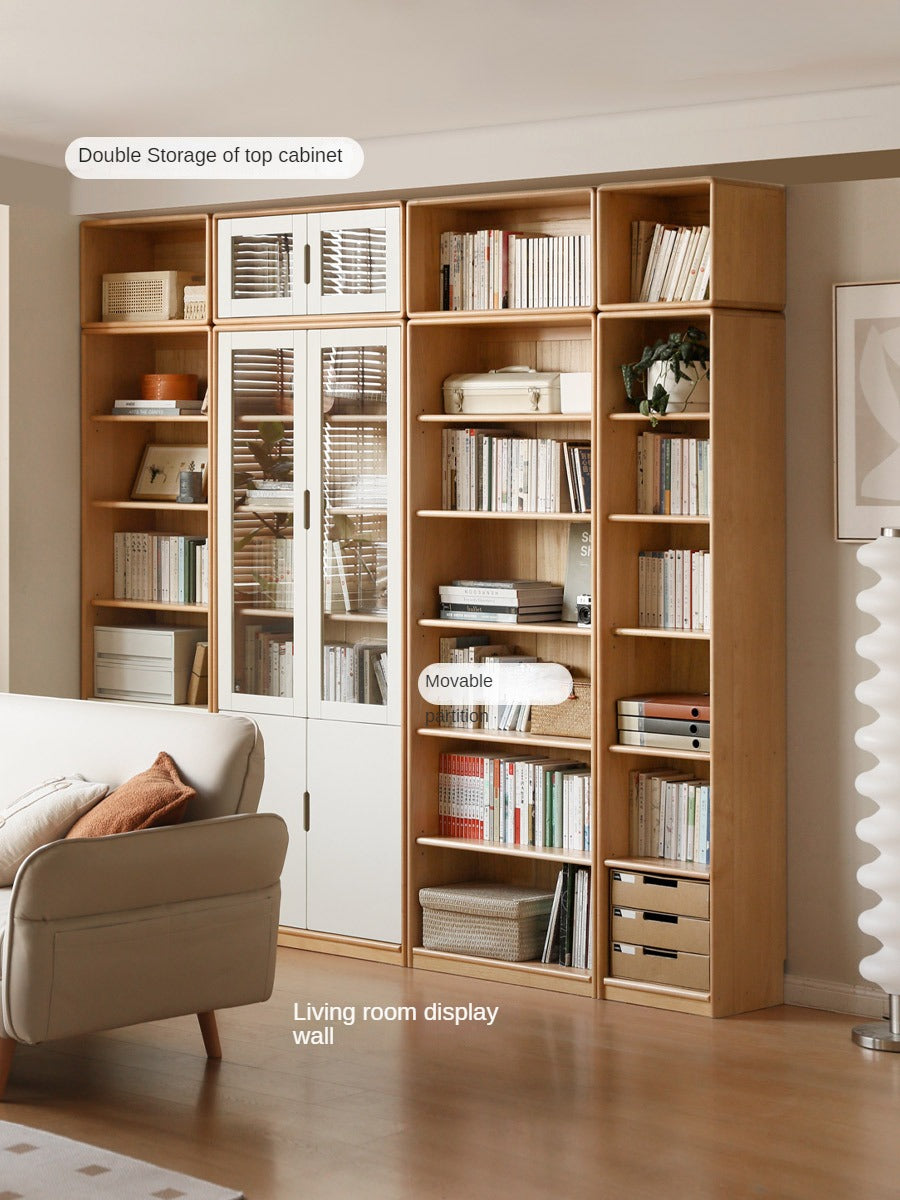European Beech Solid Wood Bookcase Bookshelf Full Wall