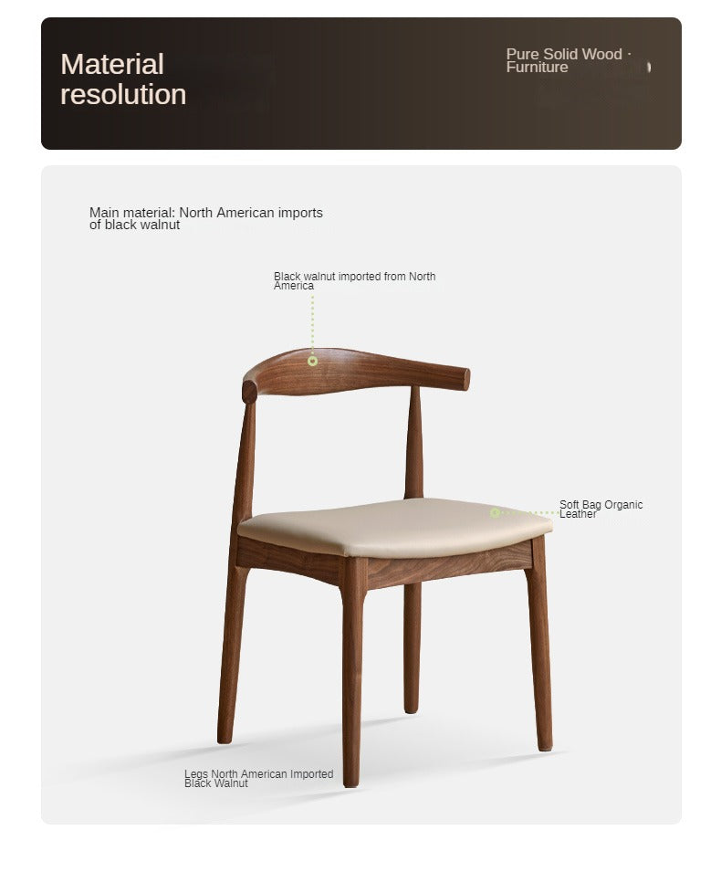 Set 4 pcs Black Walnut, Ash, Oak Solid Wood Nordic Dining Chair