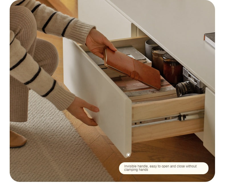 Tulipwood, Ash, Solid Rubberwood Retractable Floor TV Cabinet.