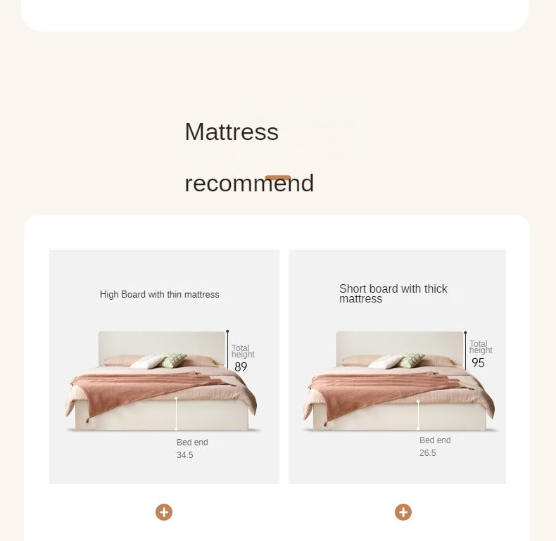 Rubber Wood,Poplar Solid Wood Box Bed, Cream Storage Bed